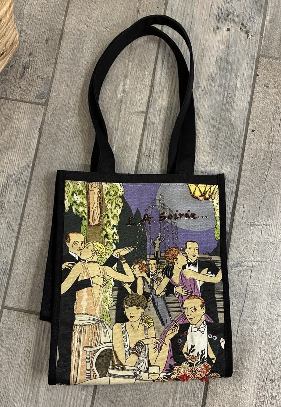 Vintage Frankie & Johnnie LA Soiree Mini Tote Bag Art Deco Beaded 1920s Y2K